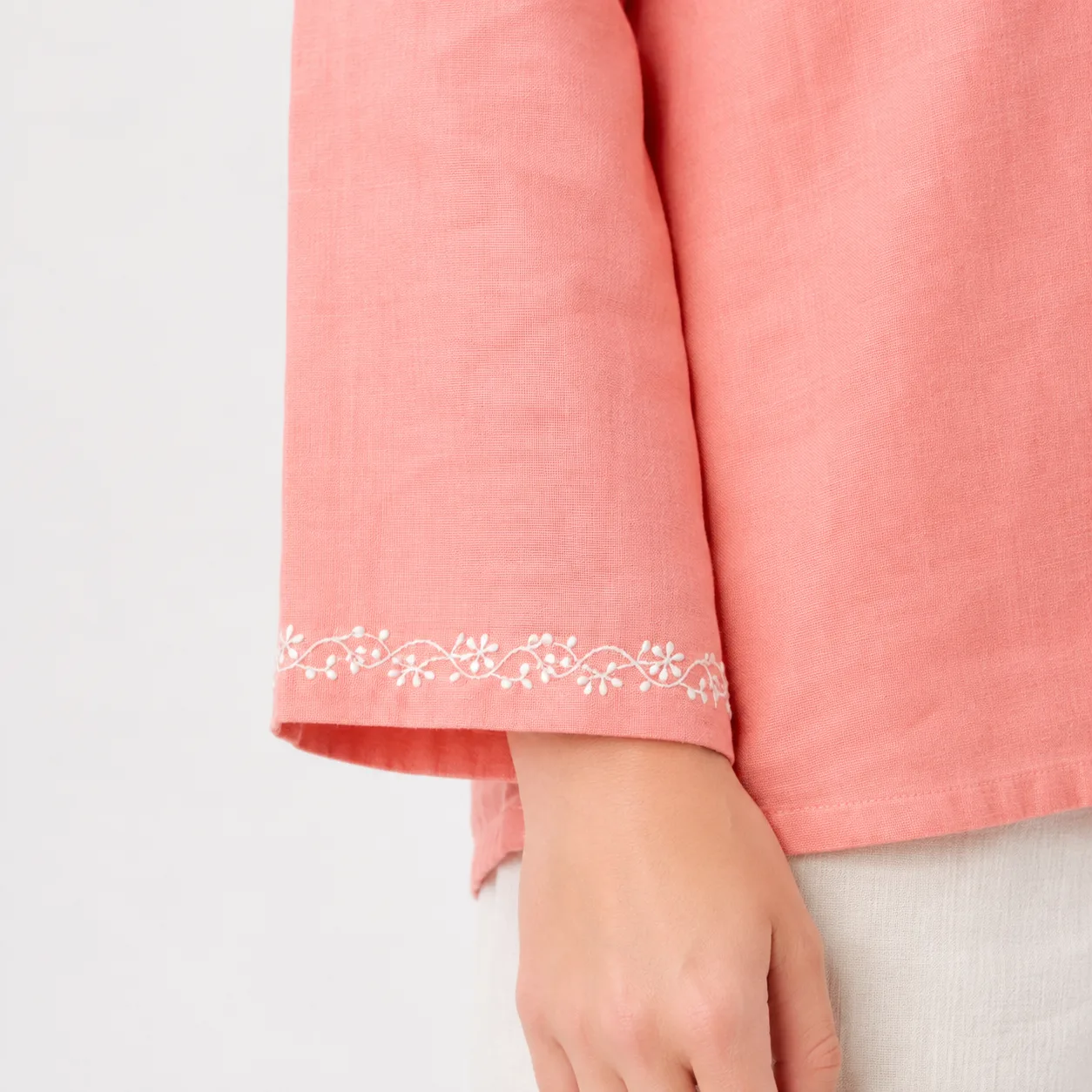 Freebird Linen Peach Subtle Top — view 4