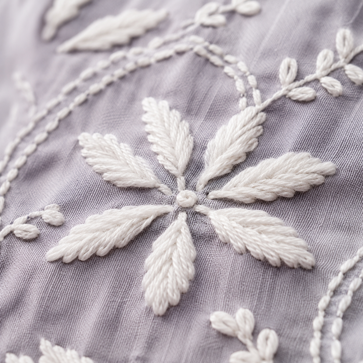 Lavender Embroidered Cotton Kurta — view 2